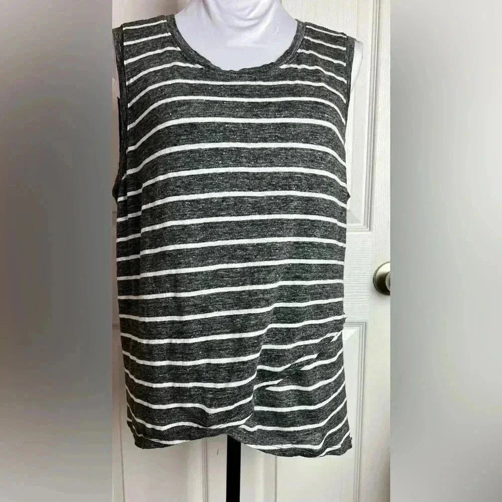 Athleta stripe Linen Criss Cross large